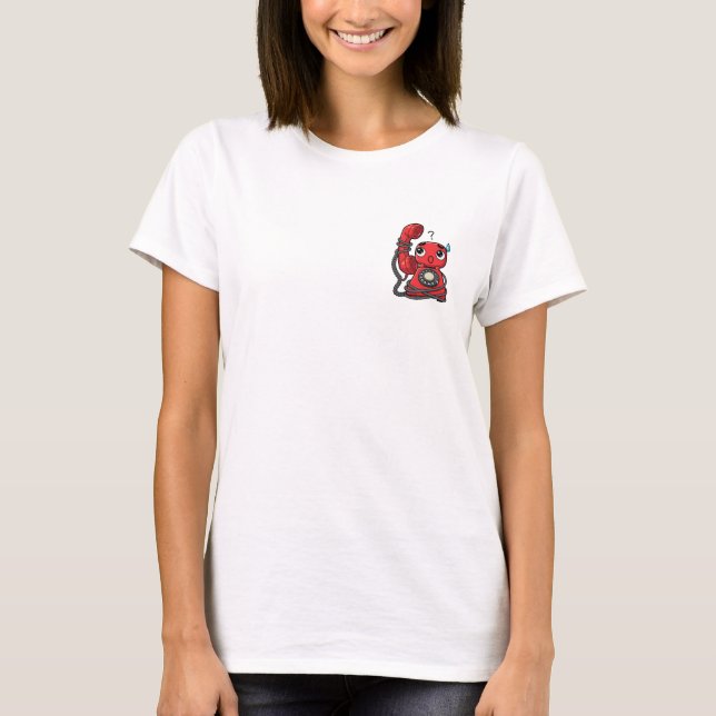 Camiseta Cute Confused Red Rotary Telephone (Anverso)