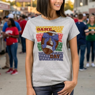 Camiseta Cute Coquette Día de Partido de Fútbol | Polkadot