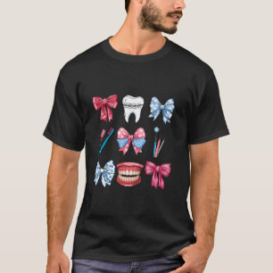 Camiseta Cute Coquette Rosa Bow Dentit Squad Dientes Dental