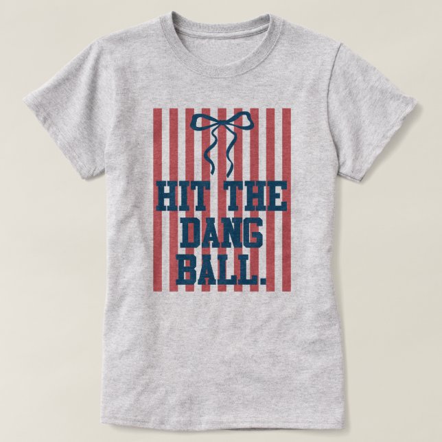 Camiseta Cute Coquette Softball Flag Funny Shirt With Bow (Diseño del anverso)