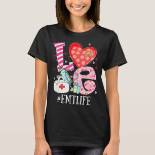 Camiseta Cute Corazón Estetoscopio Emt Vida Enfermera Amant