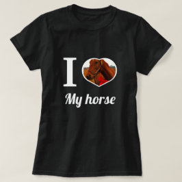 Camiseta Cute, corazón mi caballo, crea tu propia foto