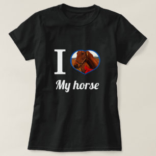 Camiseta Cute, corazón mi caballo, crea tu propia foto