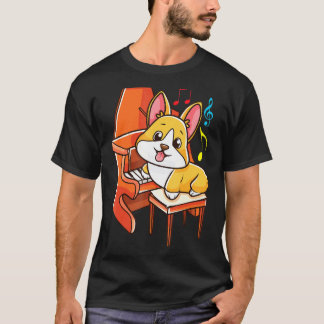 Camiseta Cute Corgi And Piano For Music