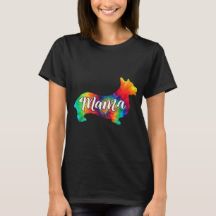 Camiseta Cute Corgi Arte Psicodélico Perro Hippy Mamá