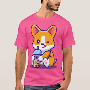 Camiseta Cute Corgi Bebe Leche Tea Boba