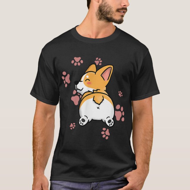 Camiseta Cute Corgi Butt - Perro Lover Gift (Anverso)