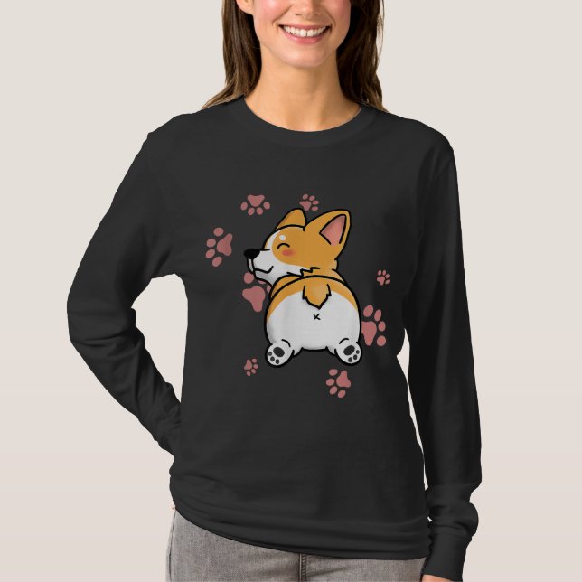 Camiseta Cute Corgi Butt - Perro Lover Gift (Anverso)