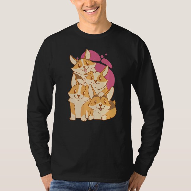 Camiseta Cute Corgi Cachorros Dueño Perro Mascota Cachorro  (Anverso)