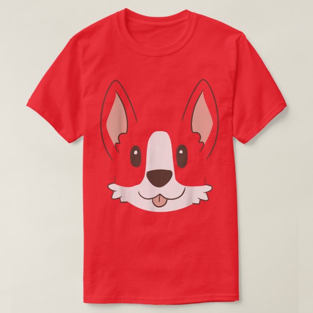 Camiseta Cute Corgi Cartoon Perros Cabeza Perros Dueños  (Diseño del anverso)
