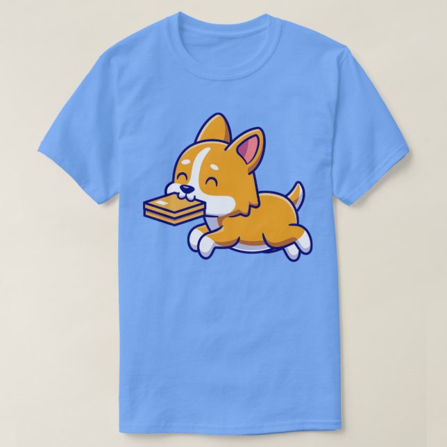 Camiseta Cute Corgi Dog Bite Box Personalizado (Diseño del anverso)
