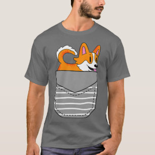 Camiseta Cute Corgi Dog Pocket