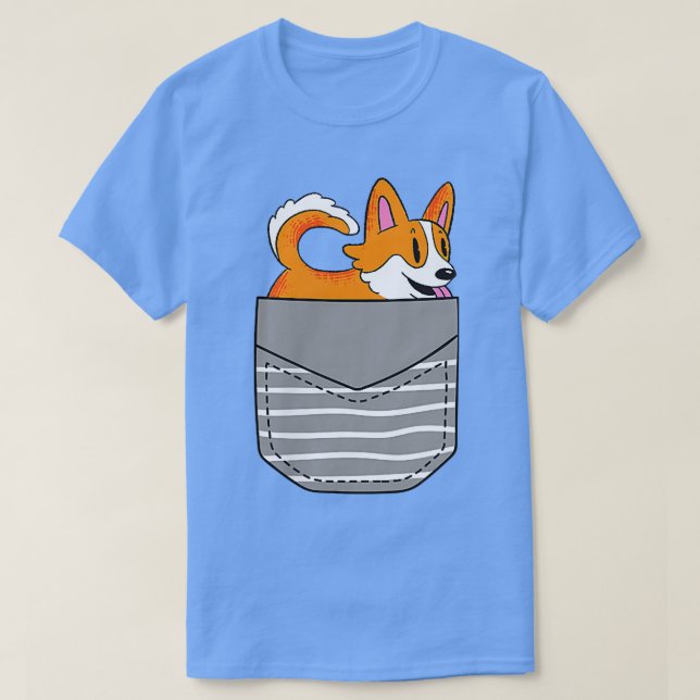 Camiseta Cute Corgi Dog Pocket  (Diseño del anverso)
