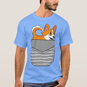 Camiseta Cute Corgi Dog Pocket 