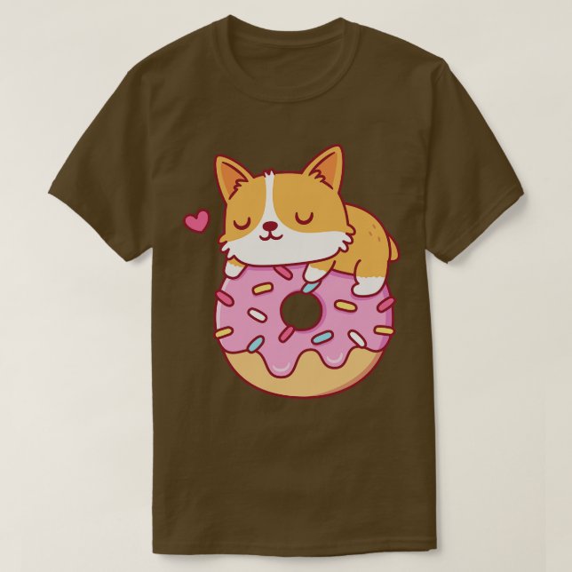 Camiseta Cute Corgi En Donut Funny (Diseño del anverso)