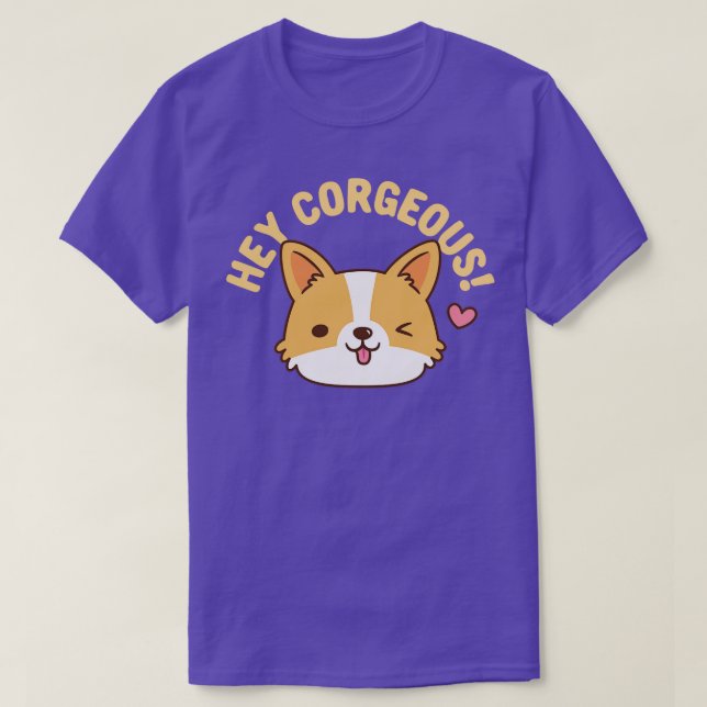 Camiseta Cute Corgi Hey Corgeous Funny (Diseño del anverso)