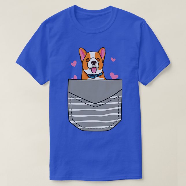 Camiseta Cute Corgi Lover Pocket-756 (Diseño del anverso)