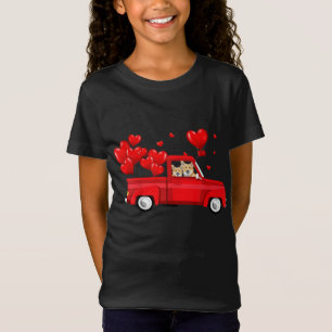 Camiseta Cute Corgi Riding Red Truck Love El día de San Val