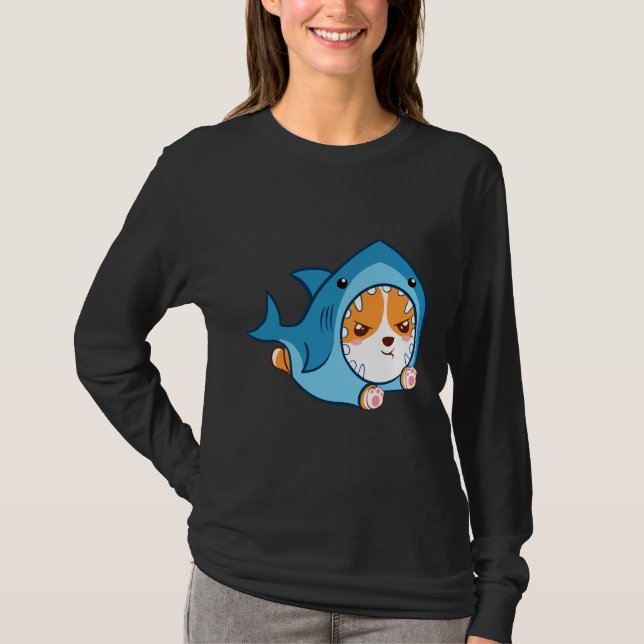 Camiseta Cute Corgi Shark (Anverso)