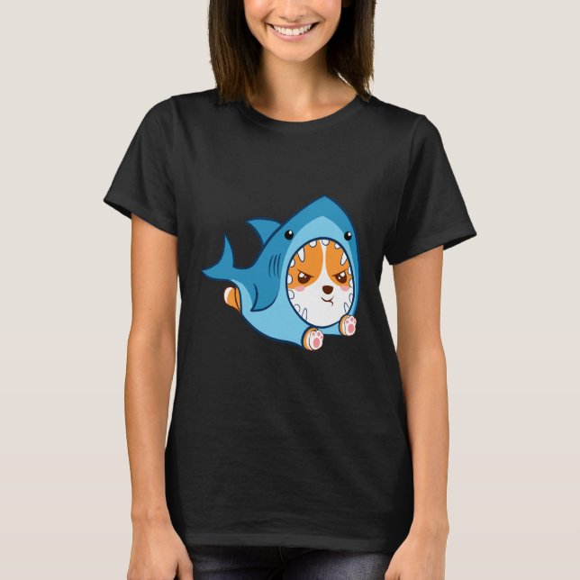 Camiseta Cute Corgi Shark (Anverso)