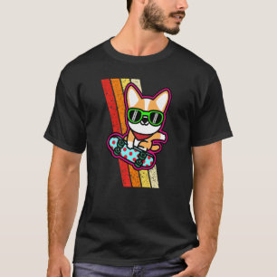 Camiseta Cute Corgi Skateboarding Skater Dog Puppy