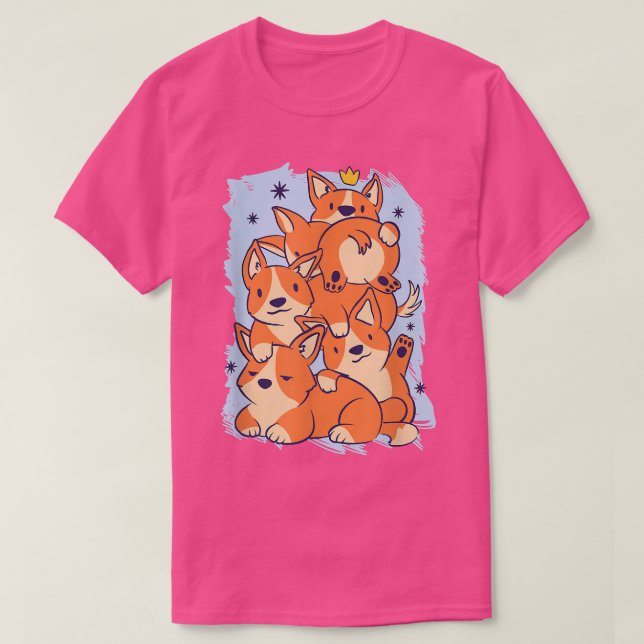 Camiseta Cute Corgi Stack Cartoon Dog Pet Adorable  (Diseño del anverso)