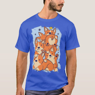 Camiseta Cute Corgi Stack Cartoon Dog Pet Adorable-767