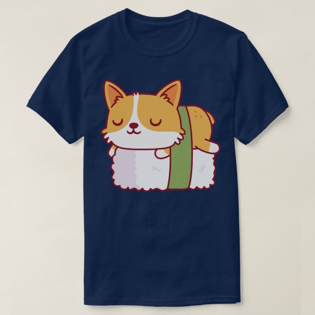 Camiseta Cute Corgi Sushi Doodle (Diseño del anverso)