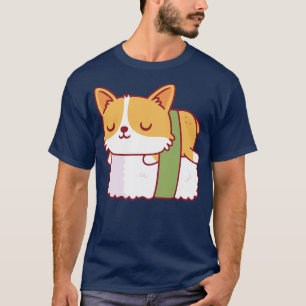 Camiseta Cute Corgi Sushi Doodle