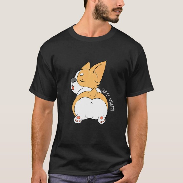 Camiseta Cute Corgi Trasero Corgi Perro Tee (Anverso)