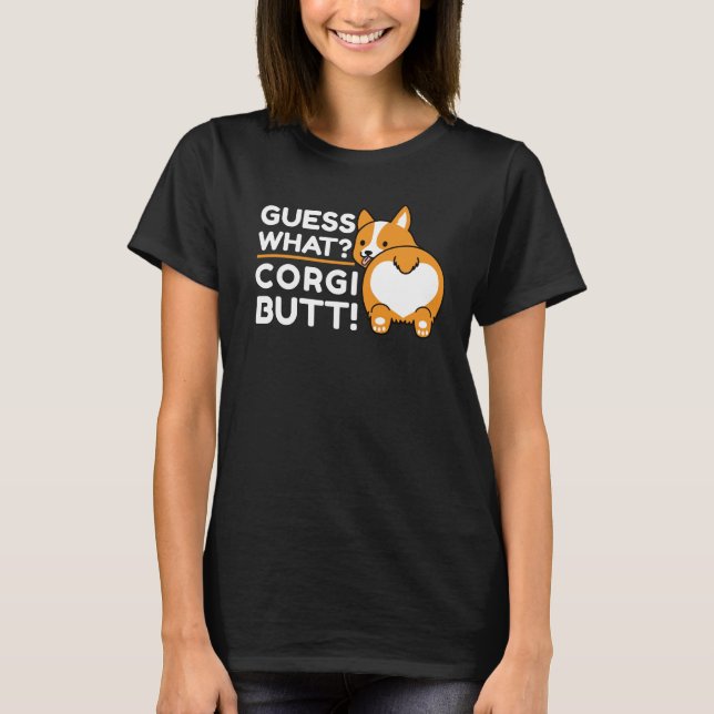 Camiseta Cute Corgis - Divertido Adivinamiento ¿Qué? ¡Corgi (Anverso)