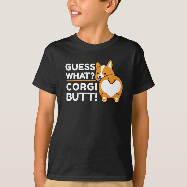 Camiseta Cute Corgis - Divertido Adivinamiento ¿Qué? ¡Corgi (Anverso)