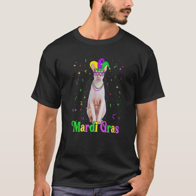 Camiseta Cute Cornish Rex Cat Animals Mardi Gras Carnivals (Anverso)