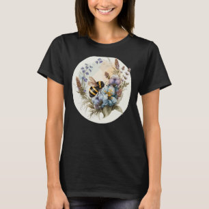 Camiseta Cute Cottagecore Botánico Flor silvestre Agua de a