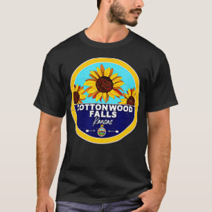 Camiseta Cute Cottonwood cae Kansas KS Bandera Girasol