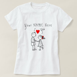 Camiseta Cute Couple con nombre personalizado