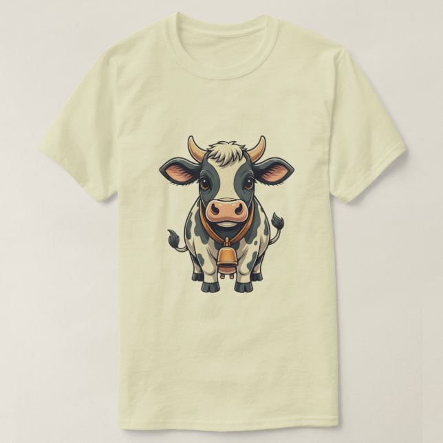 Camiseta Cute Cow Cartoon Illustration – Adorable Farm Anim (Diseño del anverso)