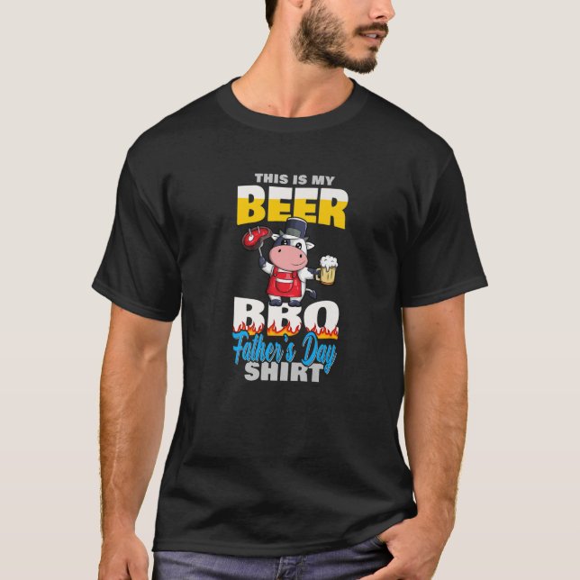 Camiseta Cute Cow Funny Bbq Grilling Beer Lover Padre's Da (Anverso)