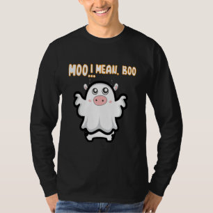Camiseta Cute Cow Ghost Moo I Mean Boo Funny Halloween