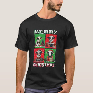 Camiseta Cute Cow Santa Animals Amante del Árbol de Navidad