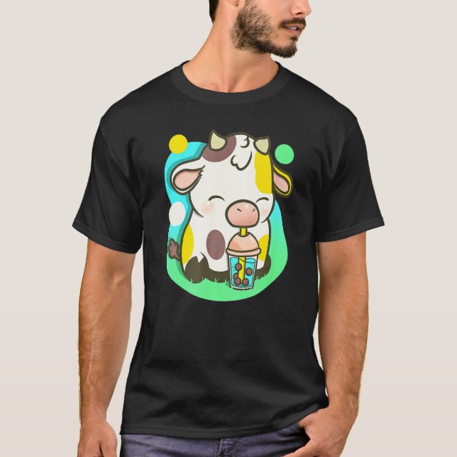 Camiseta Cute Cow Tea Bubble Tea  Cow (Anverso)