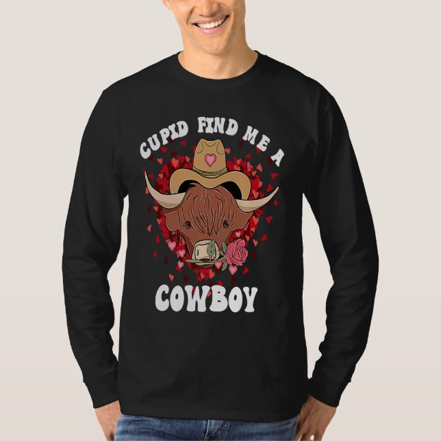 Camiseta Cute Cow Valentines Day  For Women FarmHouse Cowgi (Anverso)