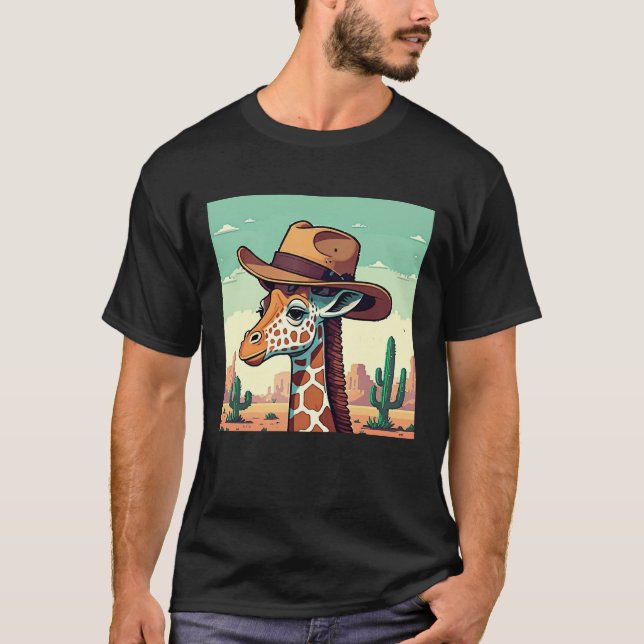 Camiseta Cute Cowboy Giraffe T-Shirt | Giraffe  (Anverso)