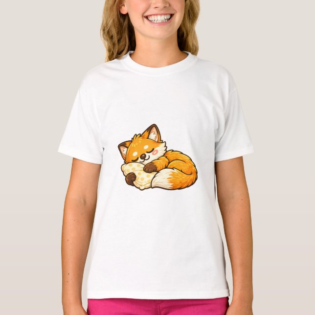 Camiseta Cute Cozy Sleeping Fox (Anverso)