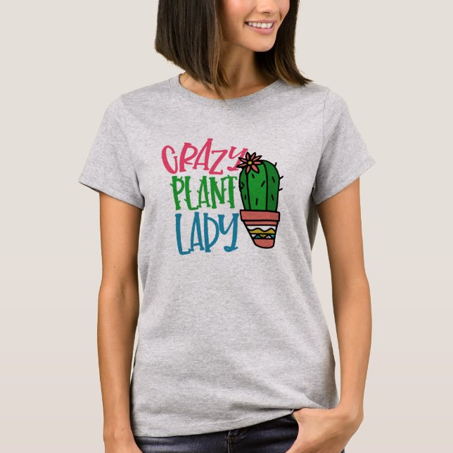 Camiseta Cute Crazy Planta Lady Arizona Cactus TShirt Diseñ (Anverso)