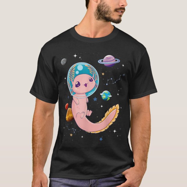 Camiseta Cute Creepy Anime Pastel Gótico Ropa espacio Axolo (Anverso)