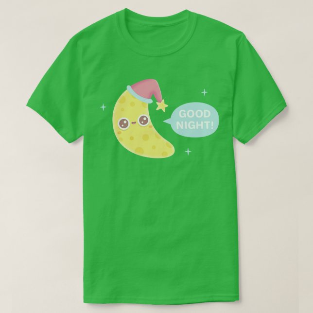 Camiseta Cute Crescent Moon dice Buenas Noches (Diseño del anverso)