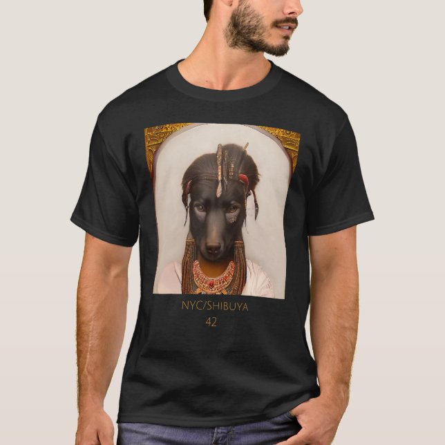 Camiseta Cute cuddly   face portrait of an Ancient dog as C (Anverso)