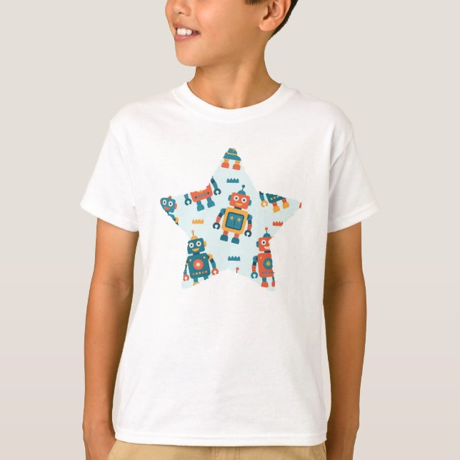 Camiseta Cute Customizable Robot Print (Anverso)