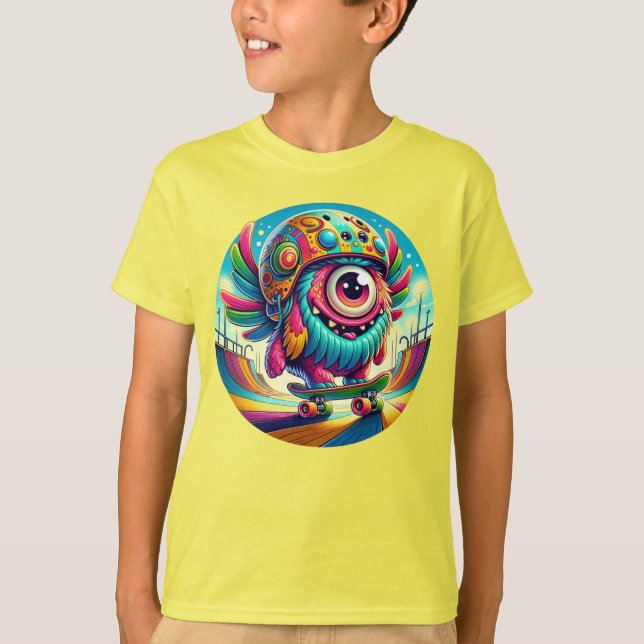 Camiseta Cute Cyclops Skater (Anverso)